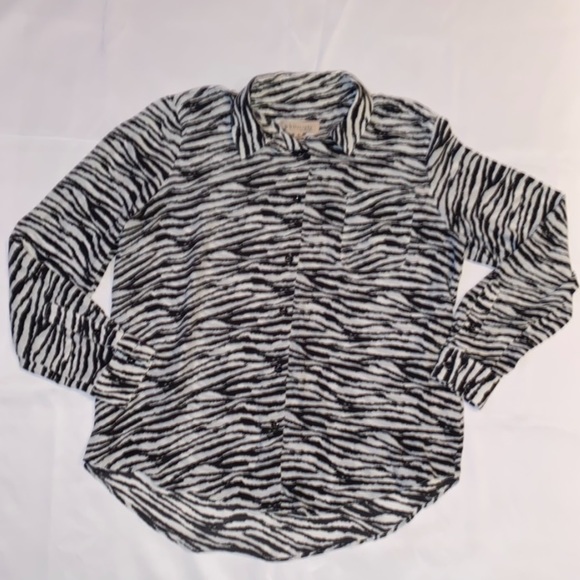 Philosophy Zebra Print Button Blouse - Picture 1 of 9